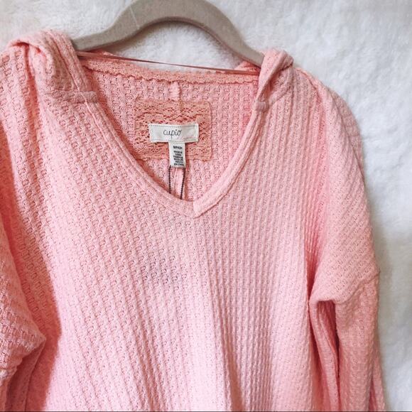 Cupio Blush Peach Soft High Low Hoodie - Picture 8 of 15